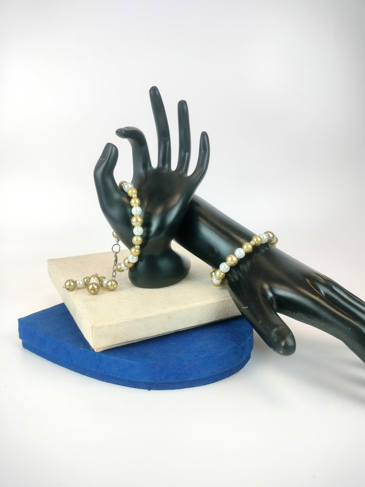 Two-Tone Pearl Bracelet pack of 2 pic