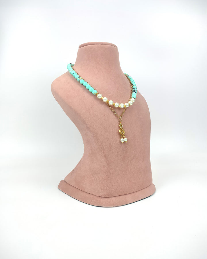 Turquoise Beads Necklace Set