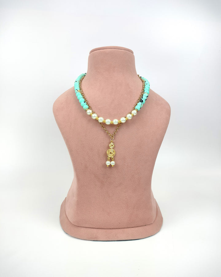 Turquoise Beads Necklace Set