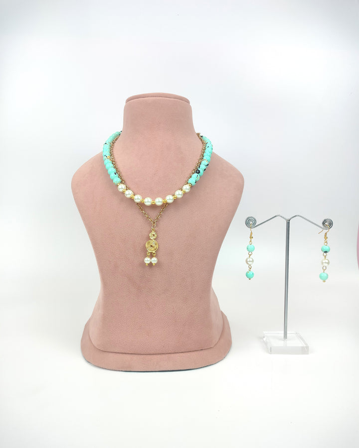 Turquoise Beads Necklace Set