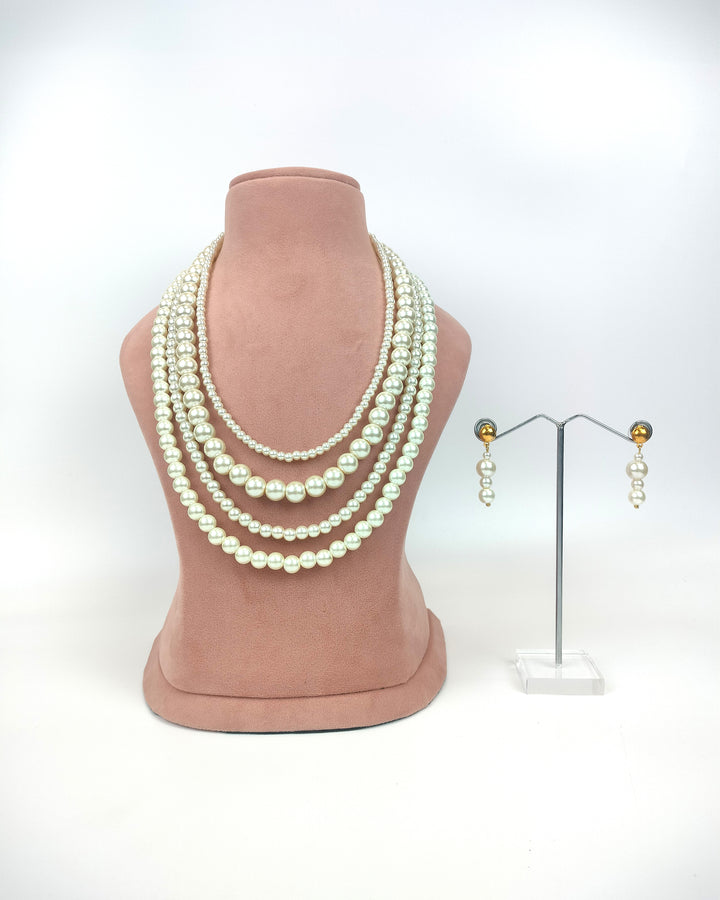 Layered Pearl Necklace Set