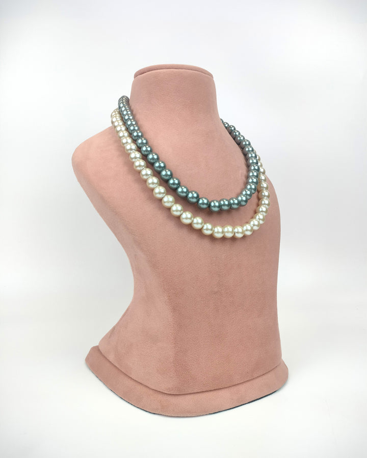 Two-Tone Pearl Necklace Set