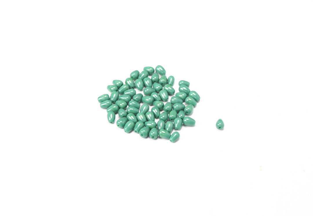 Jade Fancy Glass Bead In Drop Shape