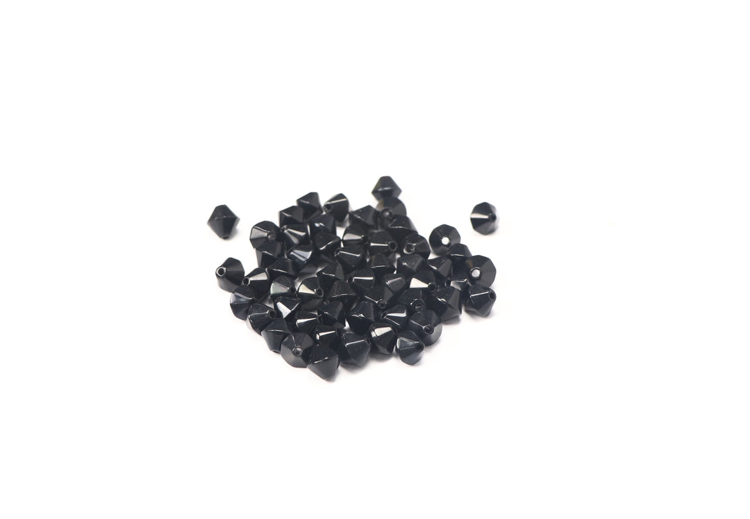Black Fancy Glass Bead In Bio-Cone Shape