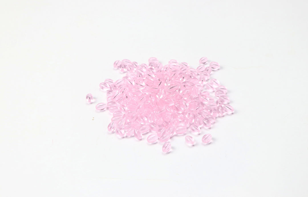 Pink Fancy Glass Bead In Oval Shape