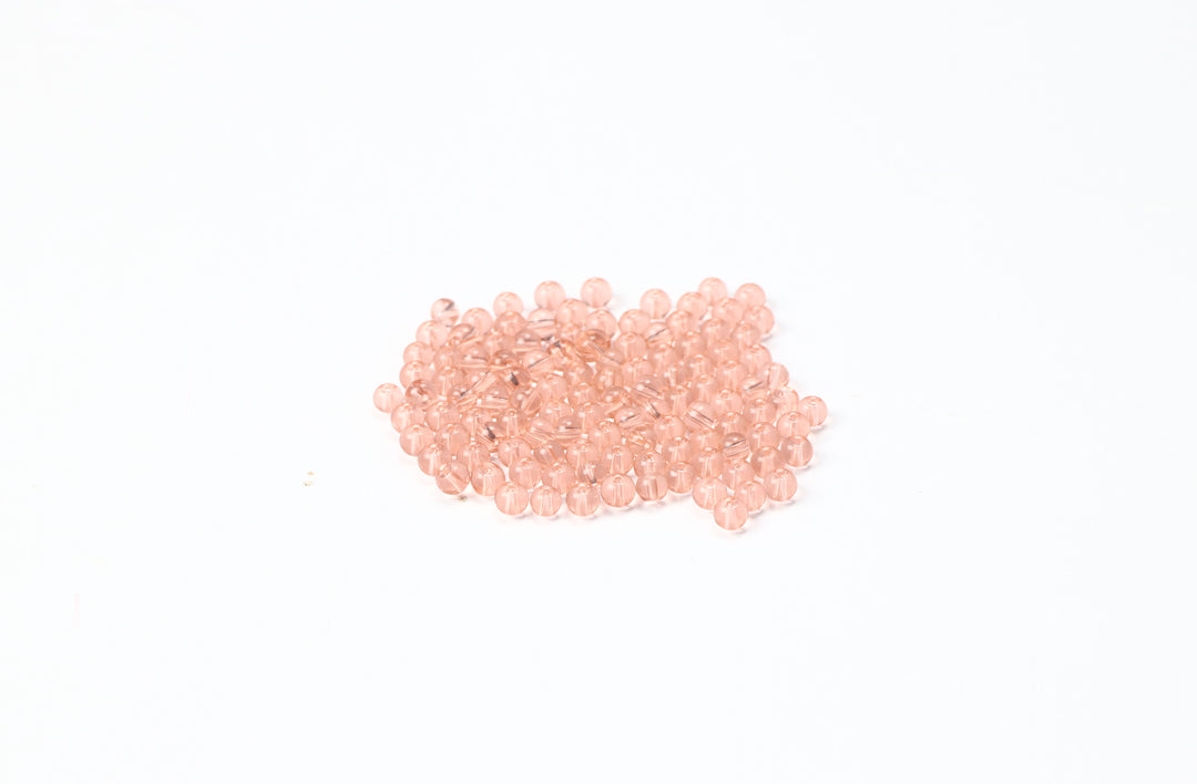 Apricot Fancy Glass Bead In Round Shape