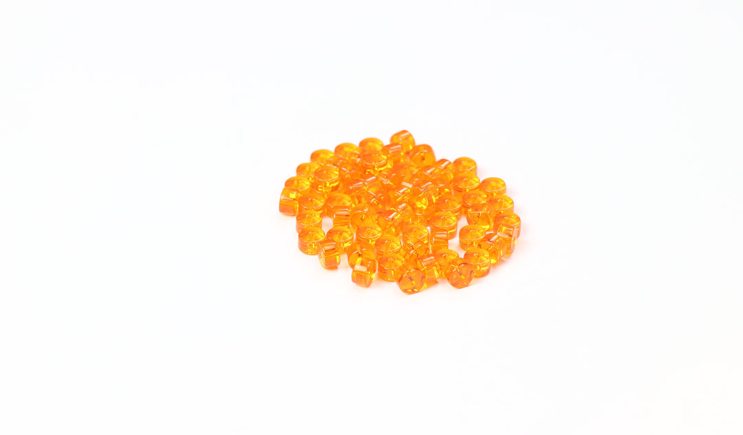 Orange Fancy Glass Bead In Tyre Shape