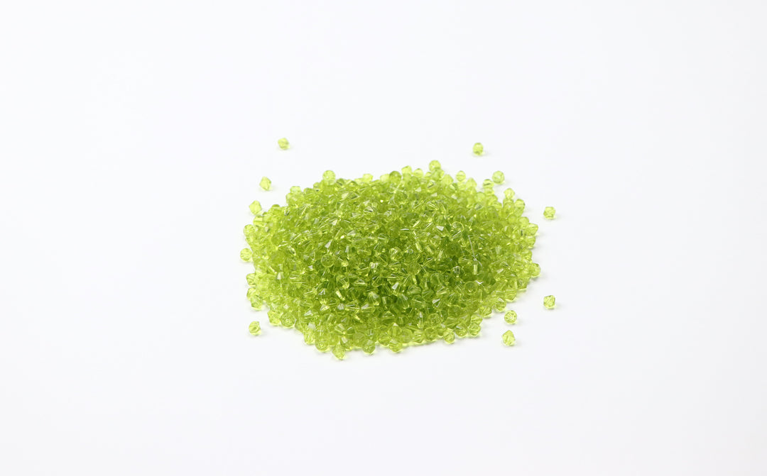 Green Fancy Glass Bead In Bio-Cone Shape