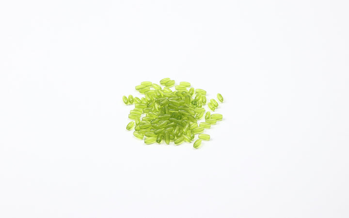 Green Fancy Glass Bead In Oval Shape