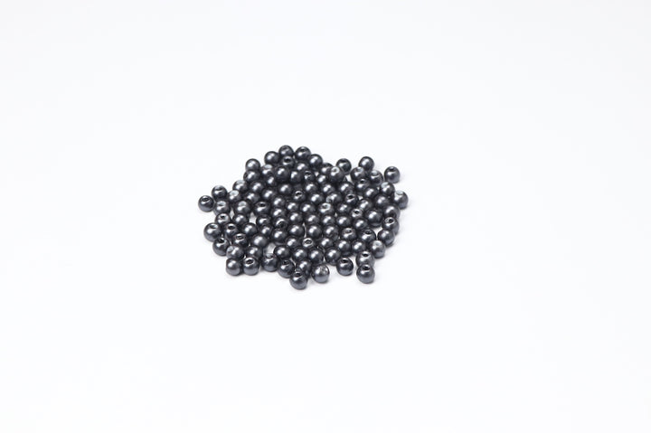 Black Fancy Glass Bead In Round Shape