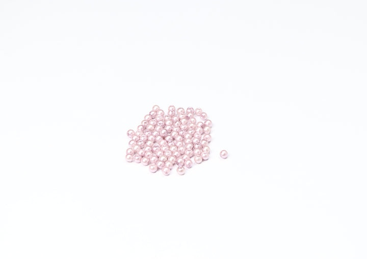 Pink Fancy Glass Bead In Round Shape