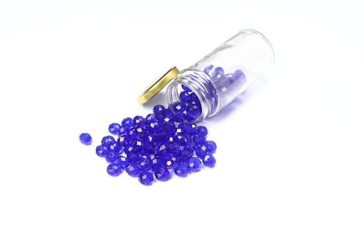 Royal Blue Fancy Faceted Glass Bead