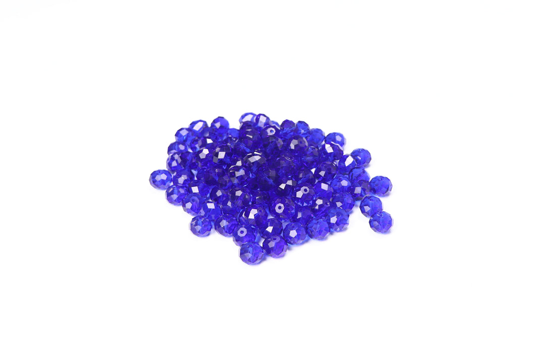 Royal Blue Fancy Faceted Glass Bead