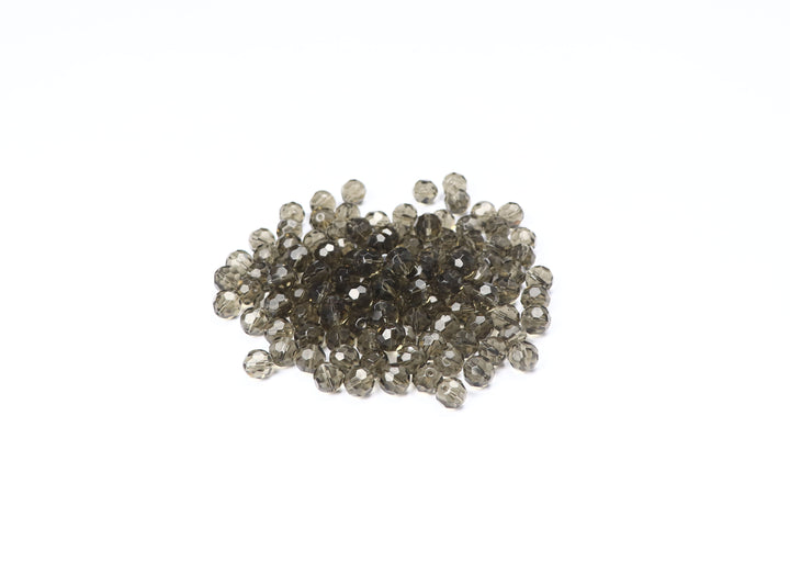 Taupe Fancy Faceted Glass Bead