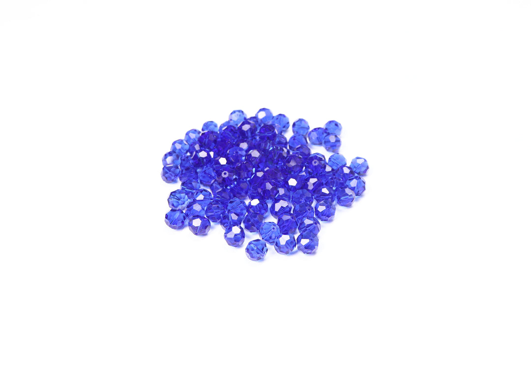 Royal Blue Fancy Faceted Glass Bead