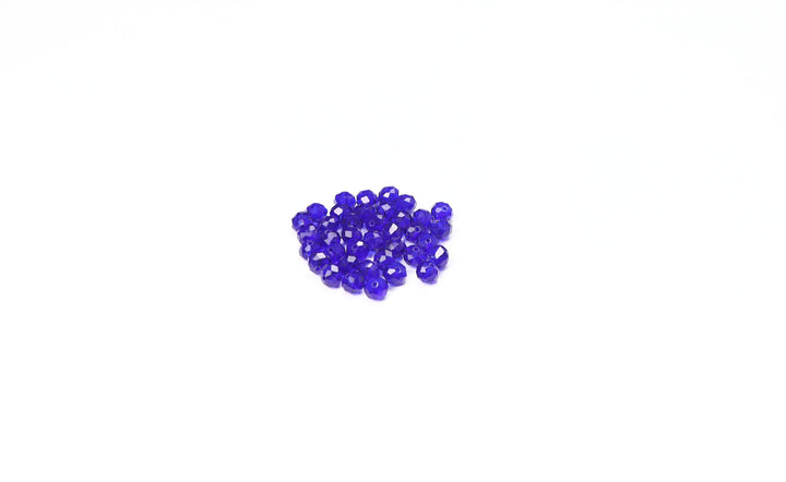 Blue Fancy Faceted Glass Bead