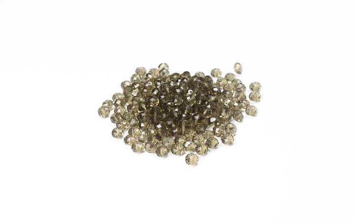 Taupe Fancy Faceted Glass Bead