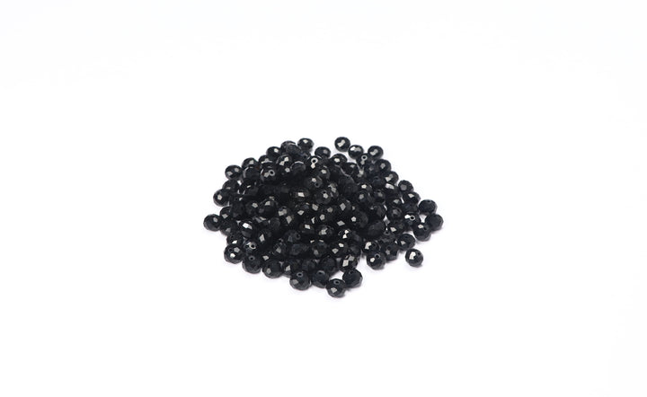 Black Fancy Faceted Glass Bead