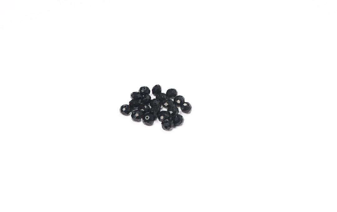 Black Fancy Faceted Glass Bead