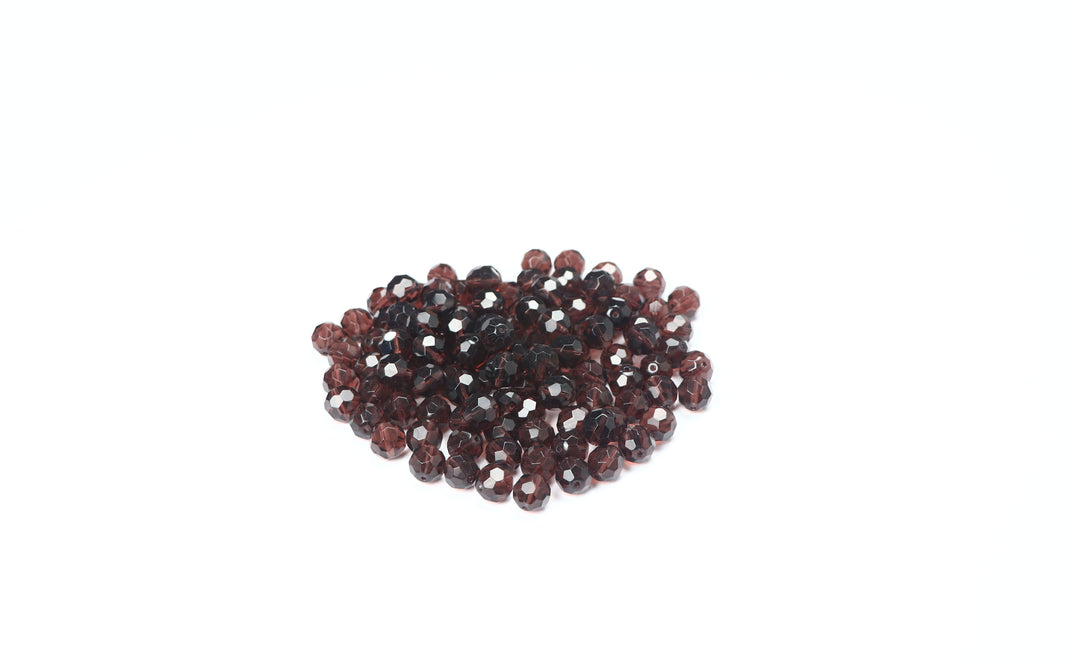 Wine Fancy Faceted Glass Bead
