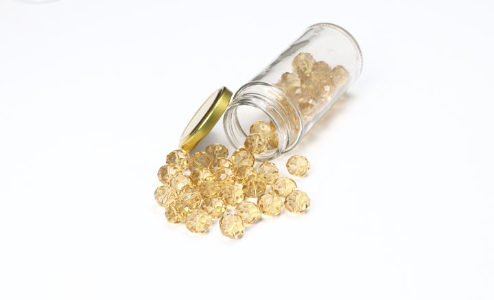 Gold Fancy Faceted Glass Bead