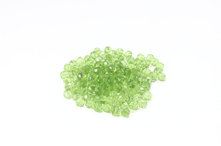 Light Green Fancy Faceted Glass Bead