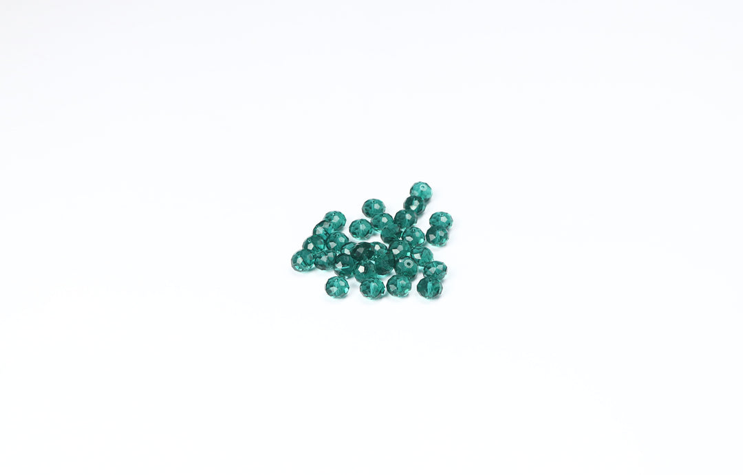 Teal Fancy Faceted Glass Bead