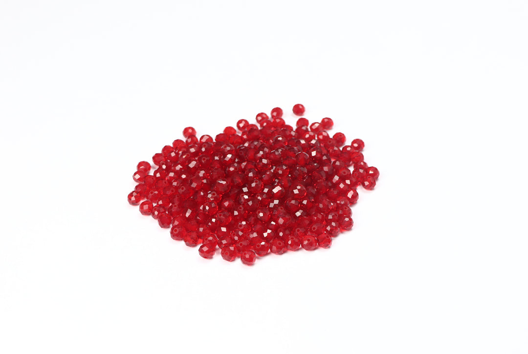 Red Fancy Faceted Glass Bead