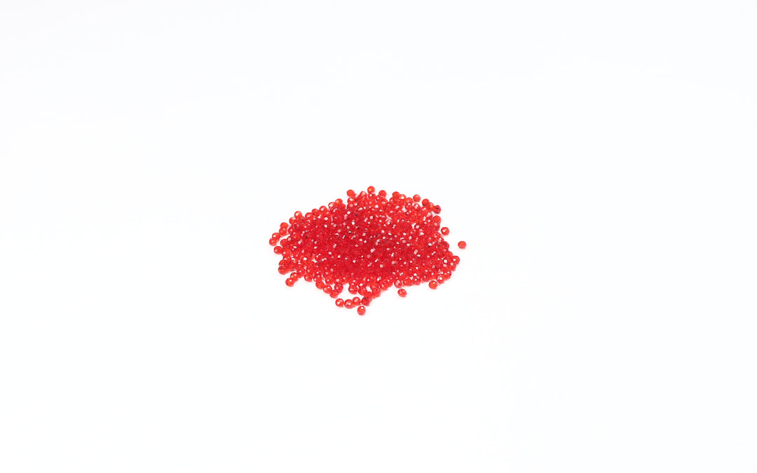 Red Fancy Faceted Glass Bead