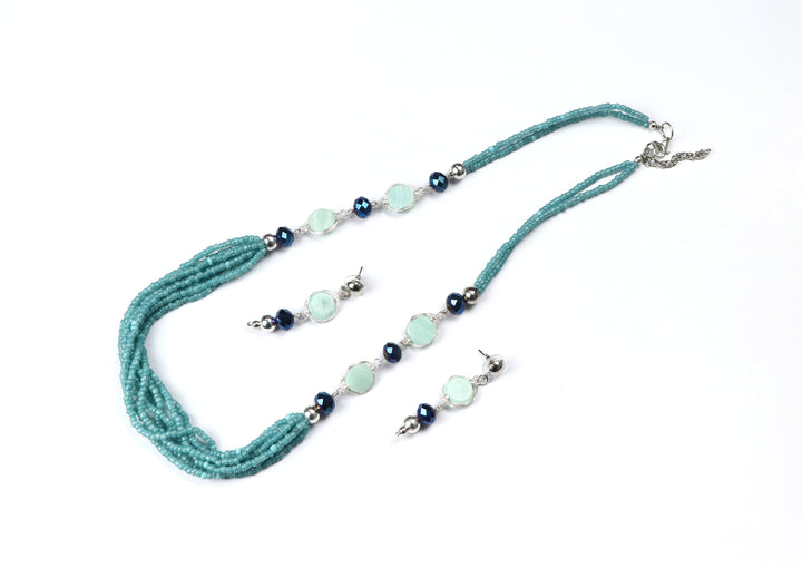 Trendy Seed Beads Neckalce With Faceted Beads