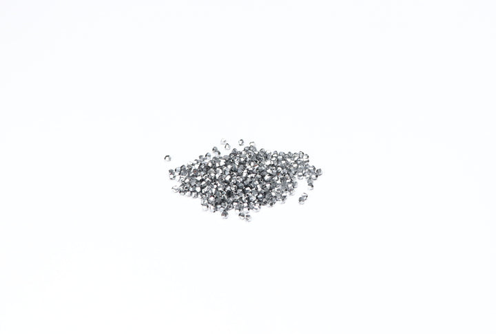 Silver Fancy Faceted Glass Bead