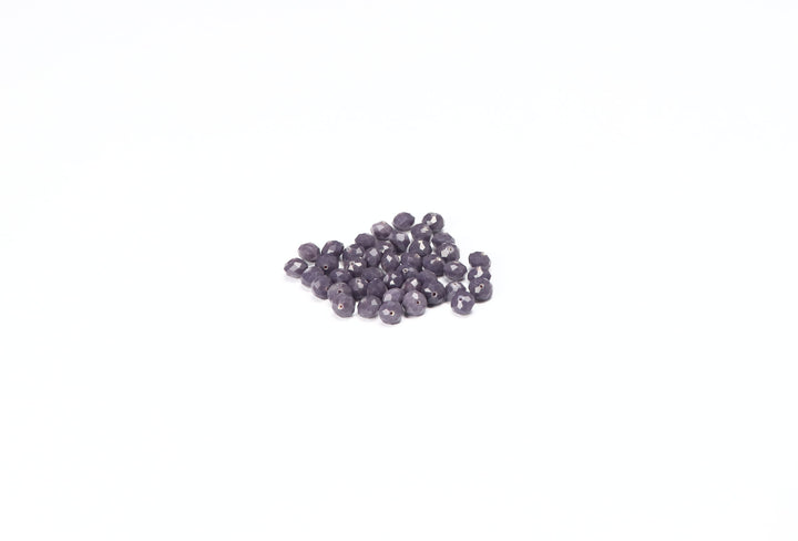 Carbon Black Fancy Faceted Glass Bead