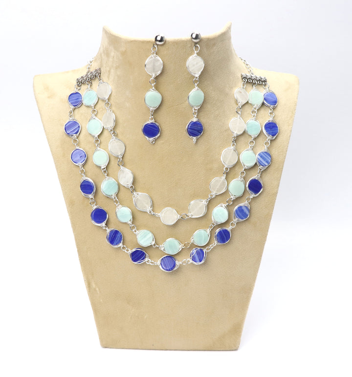 Stylish Press Glass Beads Necklace