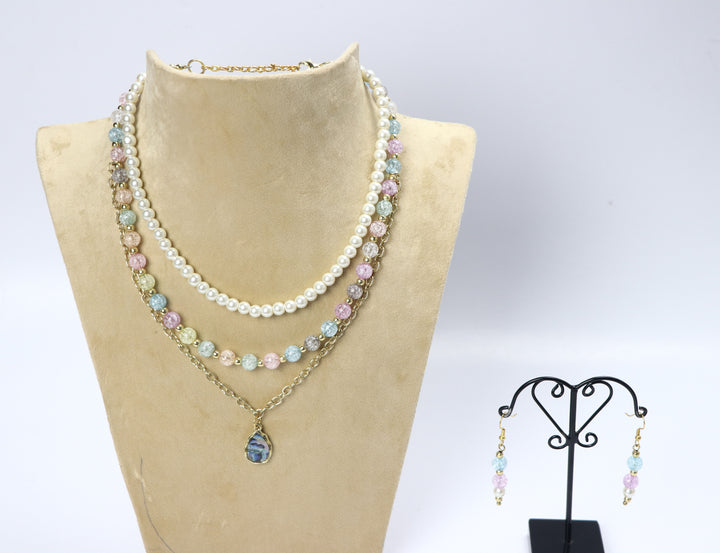 Stylish Cracled Beads Necklace