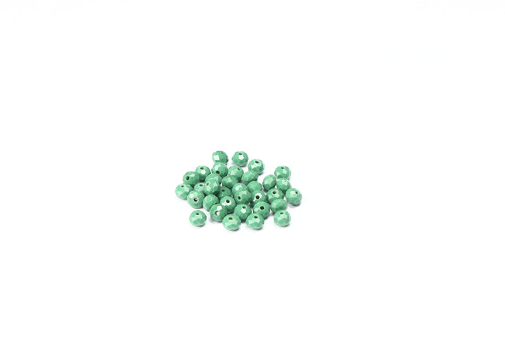 Bush Green Fancy Faceted Glass Bead