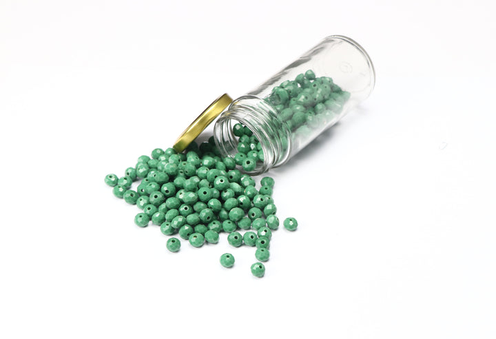 Bush Green Fancy Faceted Glass Bead