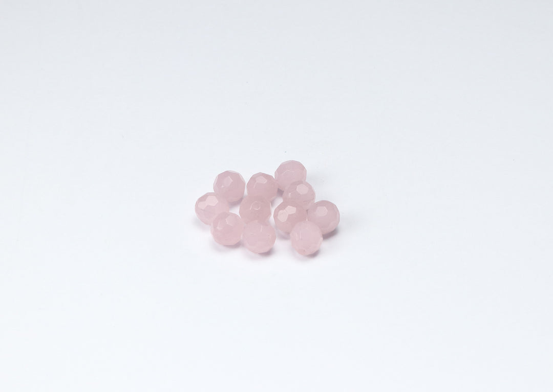 Oyster Pink Fancy Faceted Glass Bead