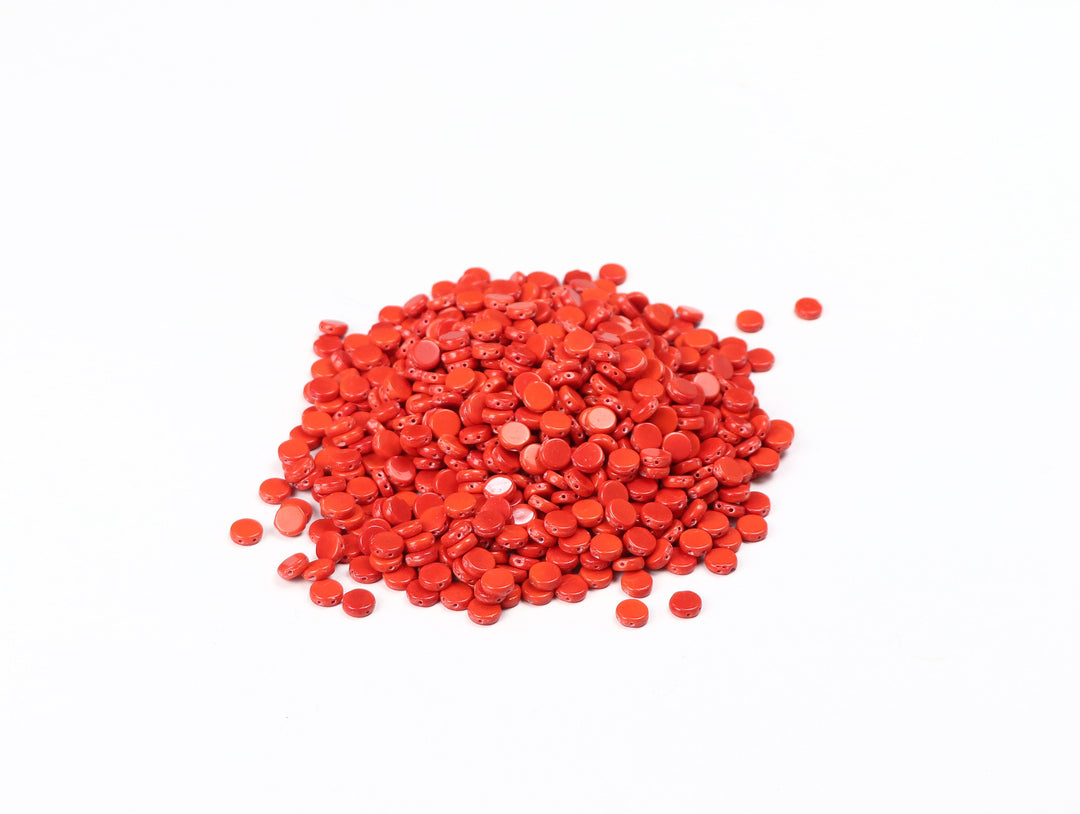 Coral Red Fancy Glass Beads