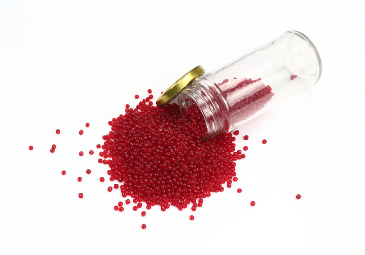 Red Fancy Seed Glass bead