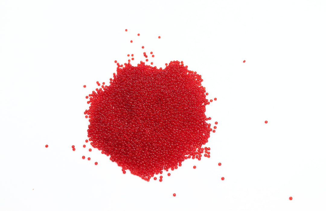 Red Fancy Seed Glass bead