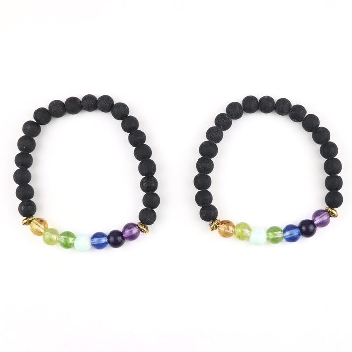7 Chakra Healing Stretch Bracelet Pair