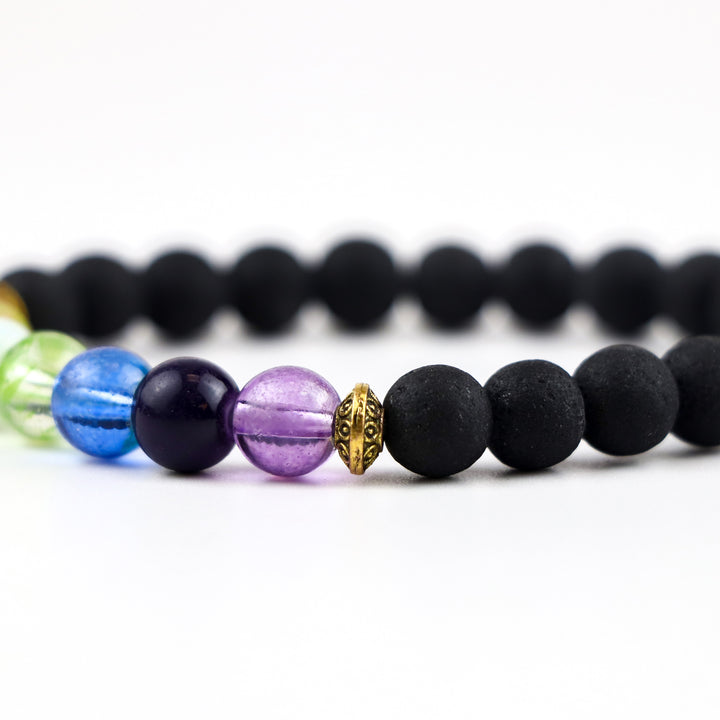 7 Chakra Healing Stretch Bracelet Pair