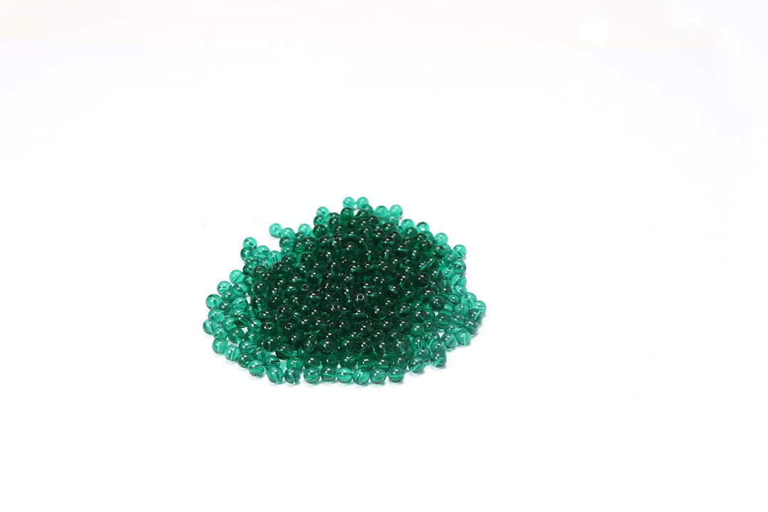 Teal Fancy Glass Bead In Round Shape