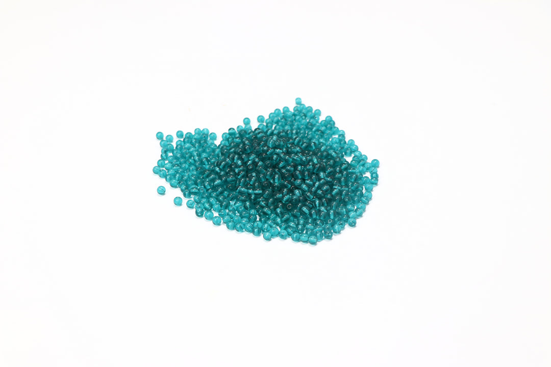 Teal Fancy Glass Bead In Round Shape