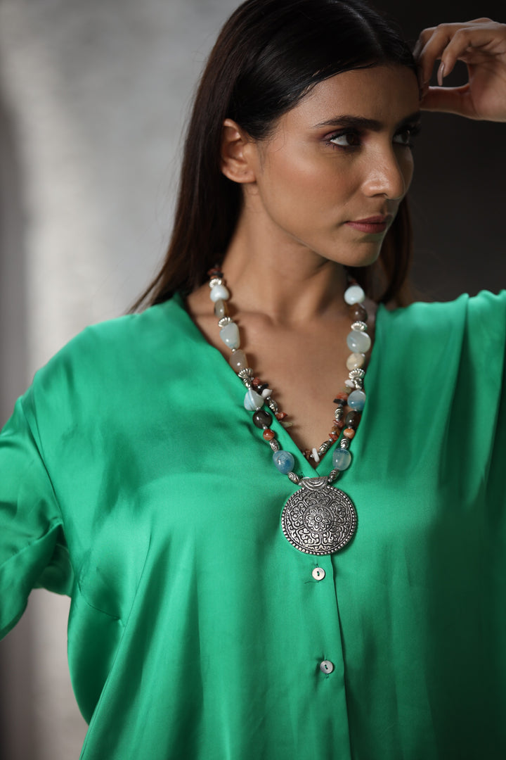 Semi-Precious Stone Necklace With Pendent