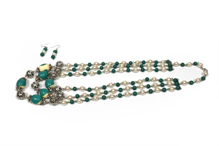 Multi Layer Long Glass Beads Necklace