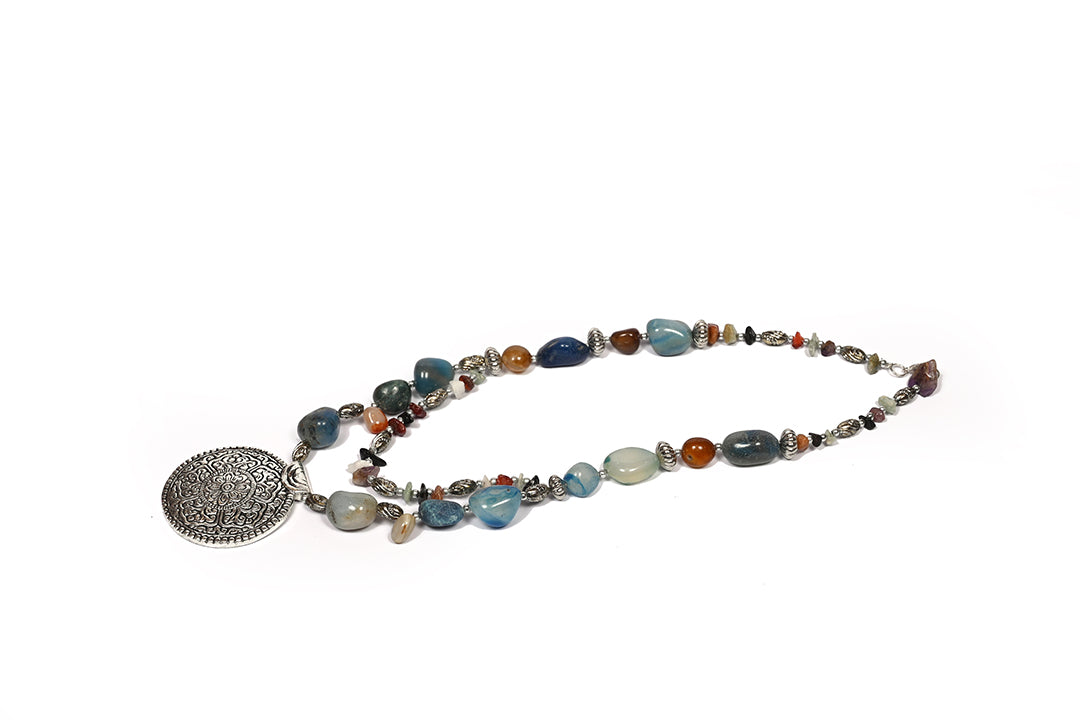 Semi-Precious Stone Necklace With Pendent