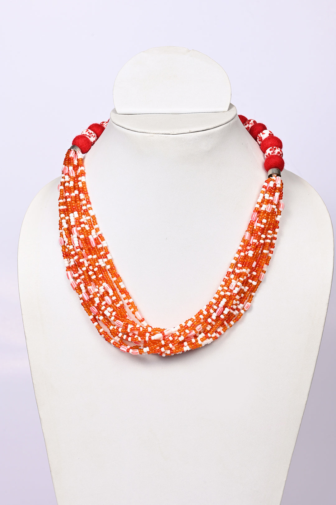 Seed Beads Necklace With Ceramic Beads On The Top