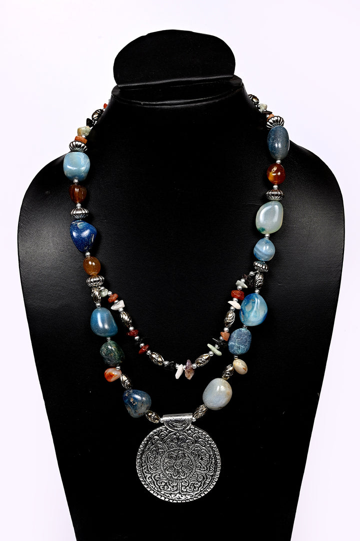 Semi-Precious Stone Necklace With Pendent