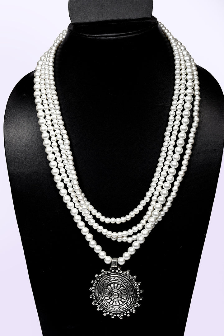 Multi Layer Long Glass Beads Necklace